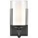 Huderson 1 Light 6.5 inch Matte Black Bathroom Wall Sconce Wall Light